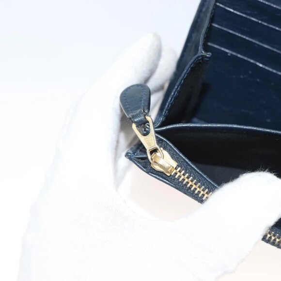 BALENCIAGA Giant Money Long Wallet Leather Navy - Picture 14 of 16
